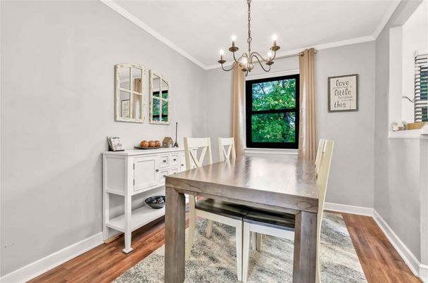 Chandelier, Dining room, Interior, Wood Texture Flooring