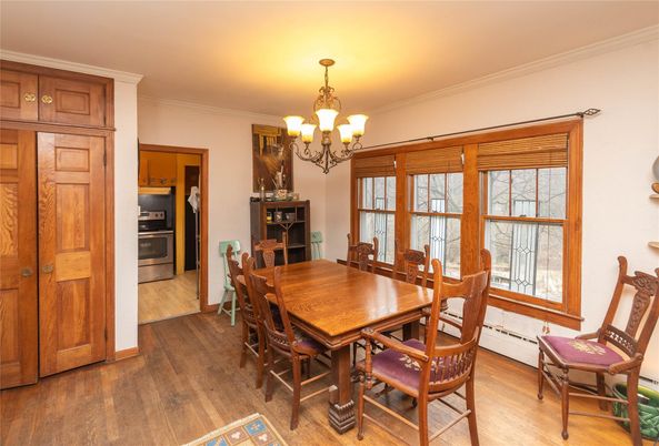 Chandelier, Dining room, Interior, Wood Texture Flooring