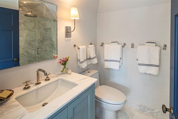 Bathroom, Glass Shower, Interior, Marble, Marble Walls
