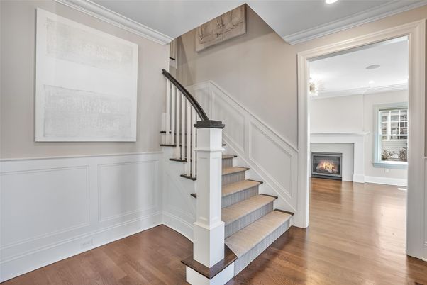 Fireplace, Interior, Recessed Lighting, Wood Texture Flooring