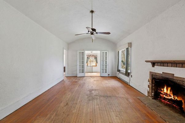 Empty room, Fireplace, Interior, Wood Texture Flooring