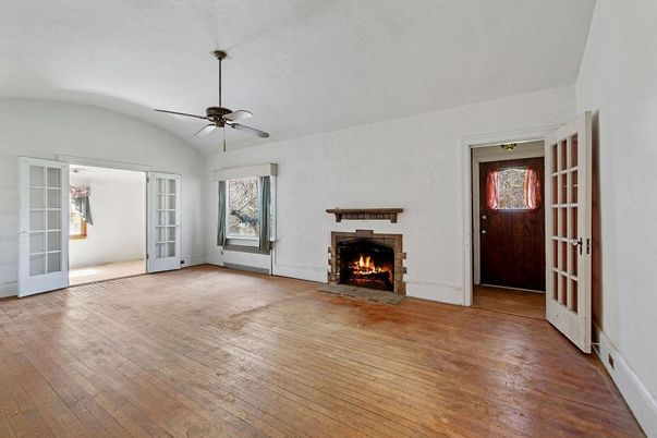 Empty room, Fireplace, Interior, Wood Texture Flooring