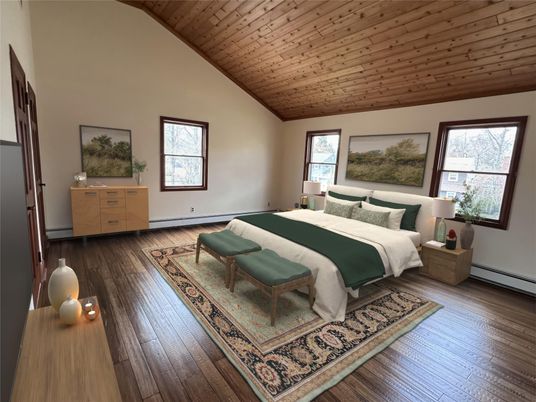 Bedroom, Interior, Wooden Ceilings, Wood Texture Flooring