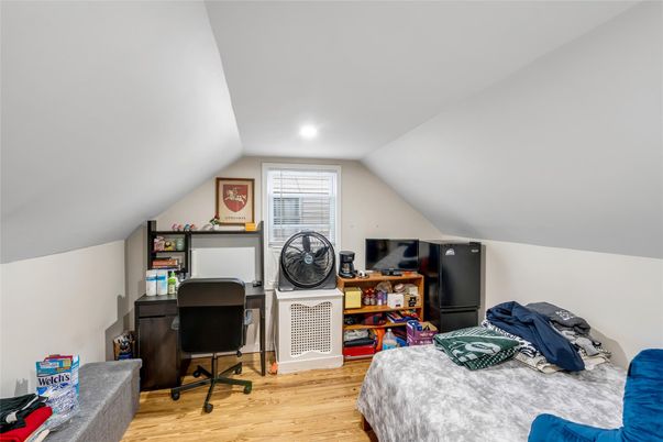 Bedroom, Home Office, Interior, Recessed Lighting, Wood Texture Flooring