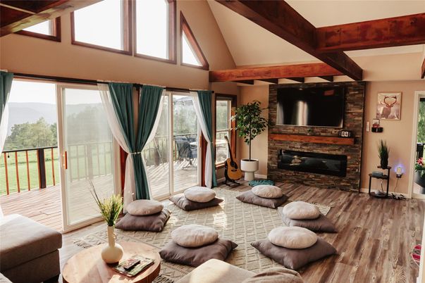Fireplace, Interior, Living room, Wooden Beams, Wood Texture Flooring