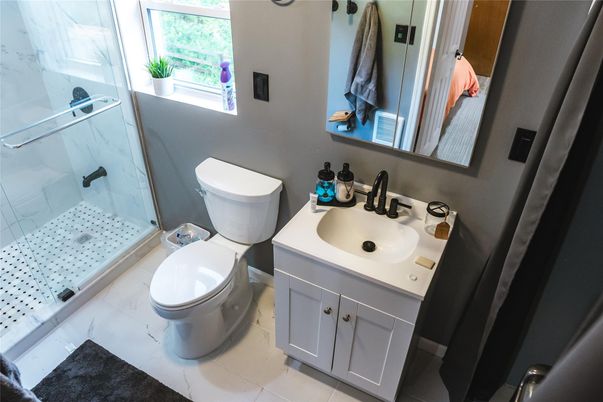 Bathroom, Glass Shower, Interior, Marble, Marble Walls