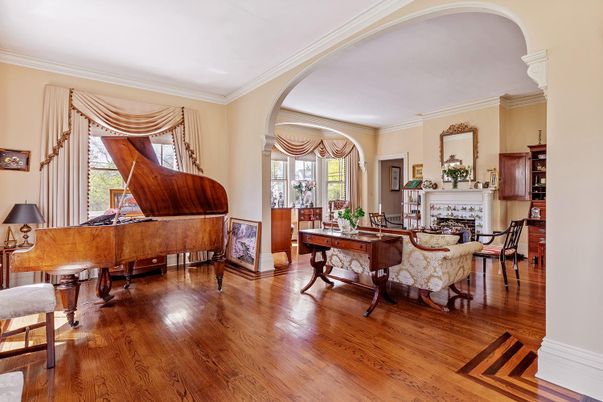 Fireplace, Interior, Piano, Wood Texture Flooring