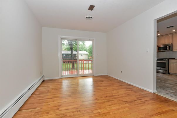 Empty room, Interior, Kitchen, Recessed Lighting, Wood Texture Flooring