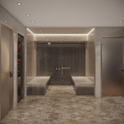 Bathroom, Interior, Recessed Lighting