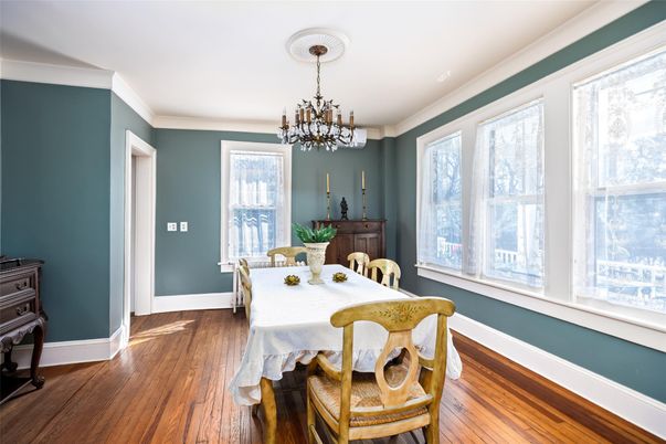 Chandelier, Dining room, Interior, Wood Texture Flooring
