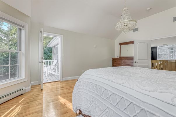 Bedroom, Chandelier, Interior, Wood Texture Flooring