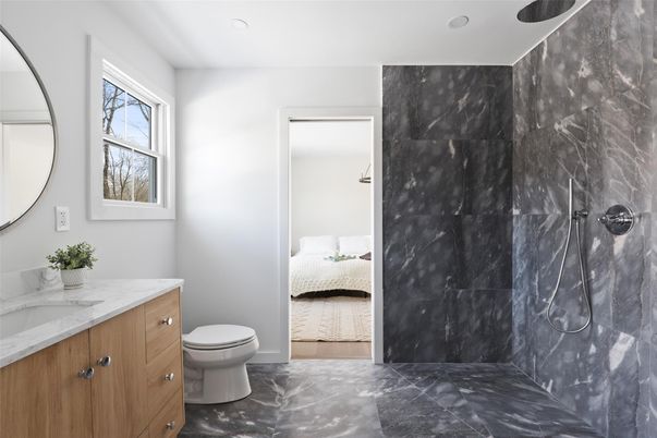Bathroom, Interior, Marble, Marble Walls, Recessed Lighting