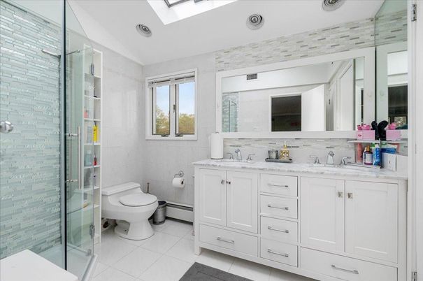 Bathroom, Dual Sink Vanities, Glass Shower, Interior