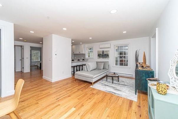 Interior, Kitchen, Living room, Recessed Lighting, Wood Texture Flooring