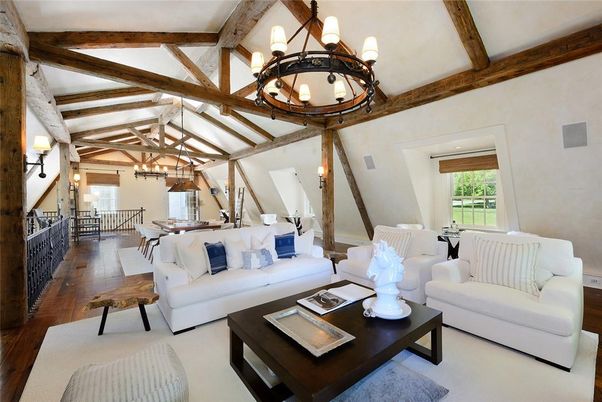 Chandelier, Dining room, Interior, Living room, Pendant Lights, Wooden Beams, Wood Texture Flooring