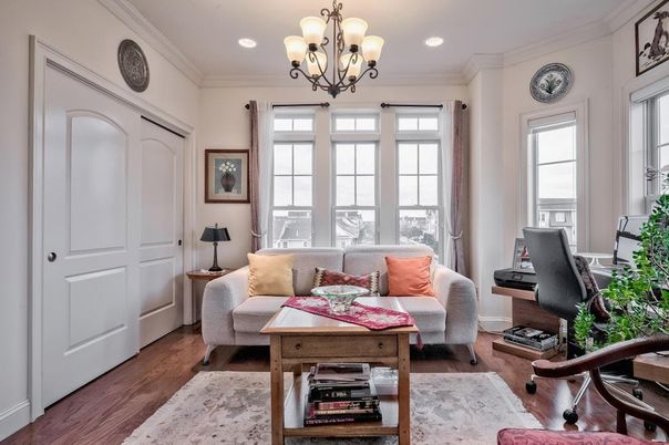 Chandelier, Interior, Living room, Recessed Lighting, Wood Texture Flooring