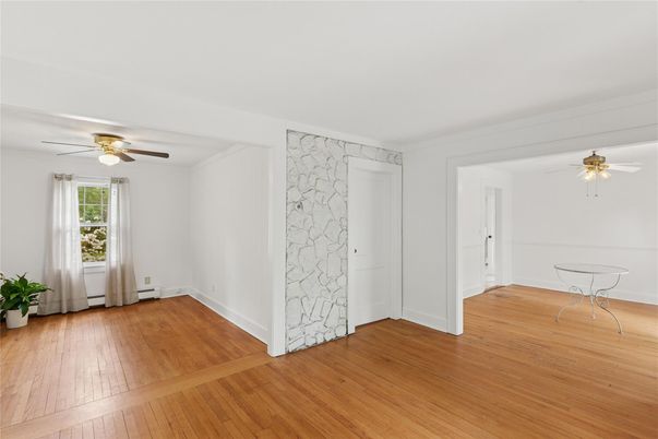 Empty room, Interior, Stone Walls, Wood Texture Flooring