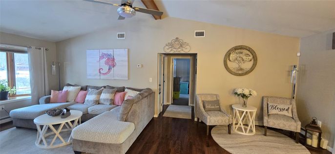 Interior, Living room, Wooden Beams, Wood Texture Flooring