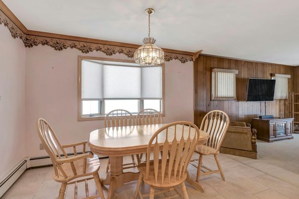 Dining room, Interior, Pendant Lights, Wooden Walls