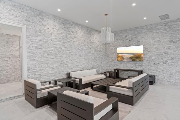 Interior, Living room, Marble, Pendant Lights, Recessed Lighting