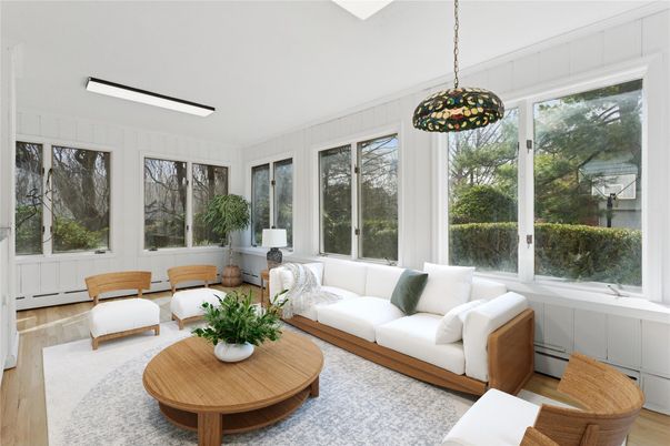 Interior, Living room, Pendant Lights, Sun Room, Wood Texture Flooring