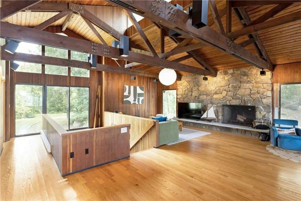 Fireplace, Interior, Stone Walls, Wooden Beams, Wooden Ceilings, Wood Texture Flooring, Wooden Walls