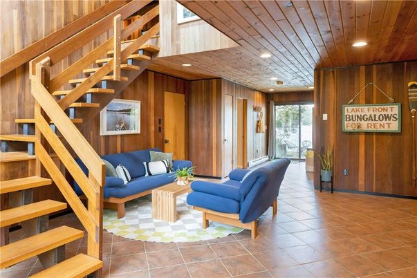 Interior, Living room, Recessed Lighting, Wooden Ceilings, Wooden Walls