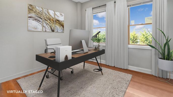 Home Office, Interior, Wood Texture Flooring