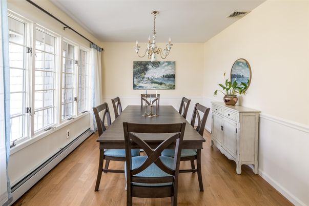 Chandelier, Dining room, Interior, Wood Texture Flooring