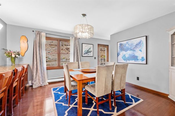 Chandelier, Dining room, Interior, Wood Texture Flooring