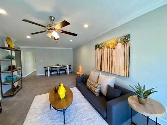 Interior, Living room, Recessed Lighting