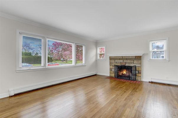 Empty room, Fireplace, Interior, Wood Texture Flooring