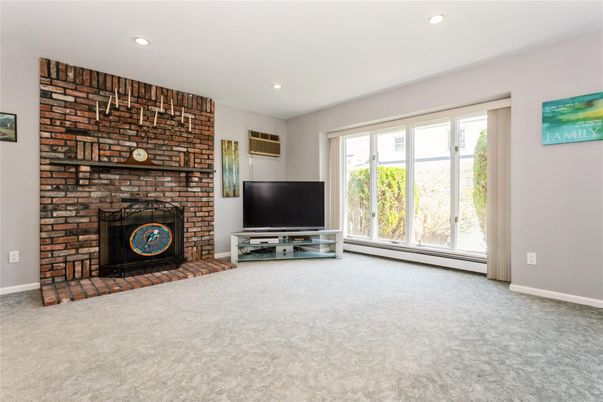 Fireplace, Interior, Recessed Lighting, Stone Walls