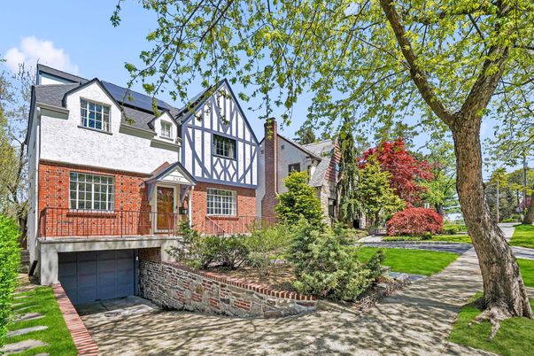 Attached, Exterior, Facade, Brick Facade, Tudor Revival