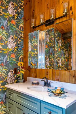 Bathroom, Dual Sink Vanities, Interior, Wooden Walls