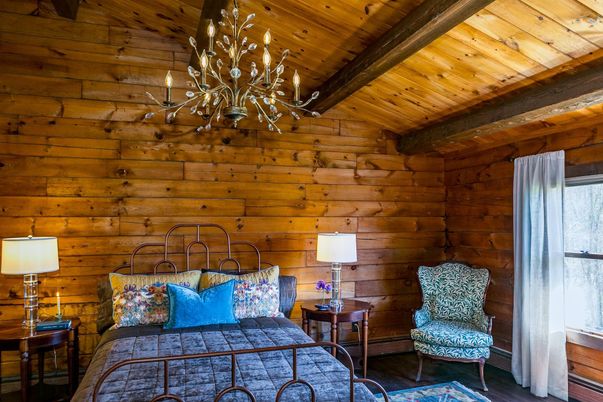 Bedroom, Chandelier, Interior, Wooden Beams, Wooden Ceilings, Wooden Walls