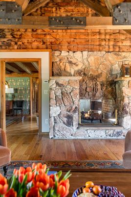 Fireplace, Interior, Stone Walls, Wooden Beams, Wooden Ceilings, Wood Texture Flooring