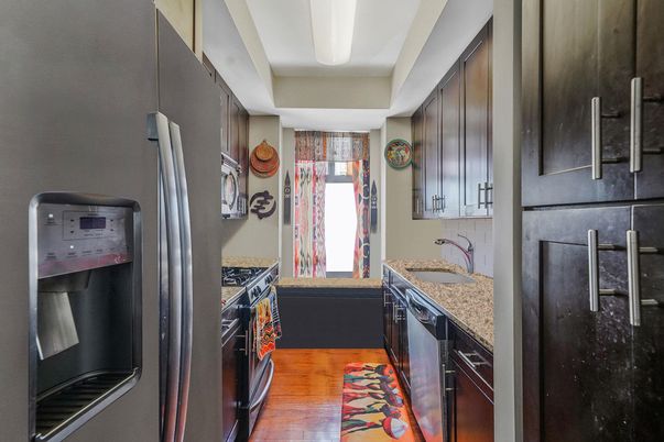 Interior, Kitchen, Stainless Steel Appliances, Wood Texture Flooring