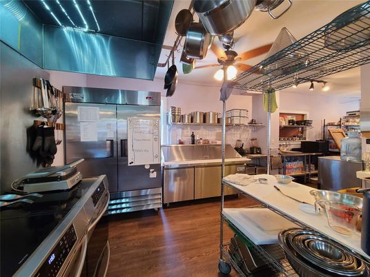 Interior, Kitchen, Stainless Steel Appliances, Wood Texture Flooring