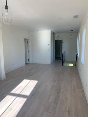 Empty room, Interior, Pendant Lights, Wood Texture Flooring