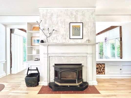 Fireplace, Interior, Wood Texture Flooring