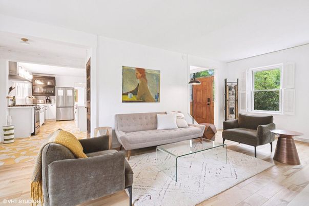 Interior, Kitchen, Living room, Stainless Steel Appliances, Wood Texture Flooring