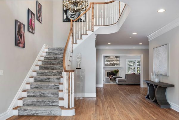 Fireplace, Interior, Recessed Lighting, Wood Texture Flooring