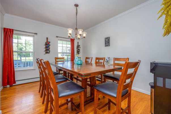 Chandelier, Dining room, Interior, Wood Texture Flooring