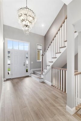 Chandelier, Interior, Recessed Lighting, Wood Texture Flooring
