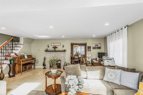 Dining room, Fireplace, Interior, Living room, Piano, Recessed Lighting