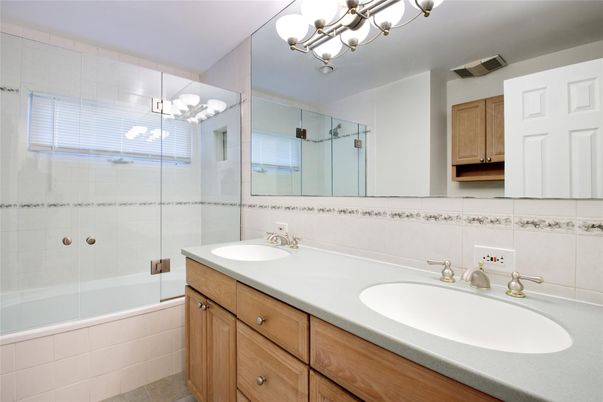 Bathroom, Dual Sink Vanities, Glass Shower, Interior