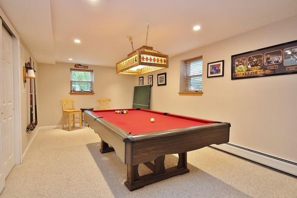 Billiard Table, Game Room, Interior, Pendant Lights, Recessed Lighting