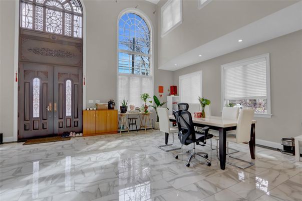 Home Office, Interior, Marble, Recessed Lighting