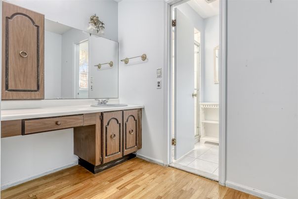 Bathroom, Dual Sink Vanities, Interior, Wood Texture Flooring